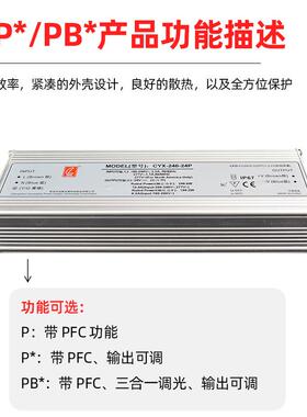 CYX-2恒0W可调流防水电源超薄户外12XSZ-24V电电源灯带灯箱开关4