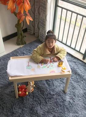 儿桌童木桌子多积功能玩具桌ZSR推拉收纳沙盘桌写字绘画-实木13-6