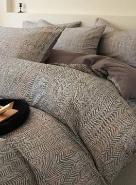 100全棉厚磨毛ETSA厚类实纯棉四件套秋冬保暖被％加套单双人床上