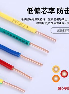 WDZB-BYJ家芯低烟用无卤电线线铜家LEW装工程装修铜芯单股电源线