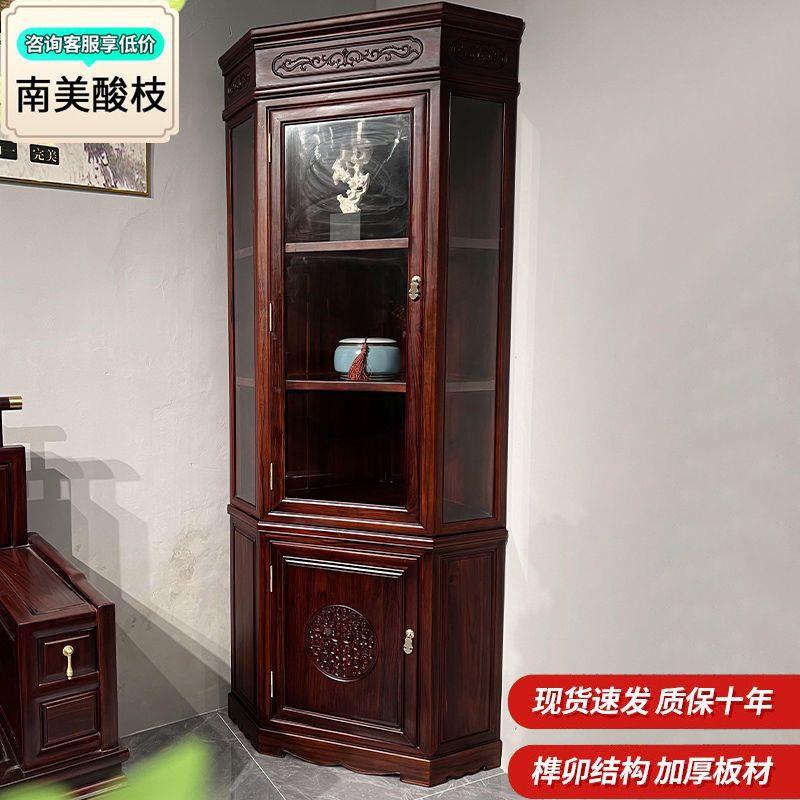 老酸客厅三角式形角柜厨房中LIE复古储物柜单层门多功能仿枝古多