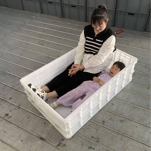 大号加厚无把手孔塑料箱方3形养鱼养龟箱外径1长17OGR0 0巨 5750