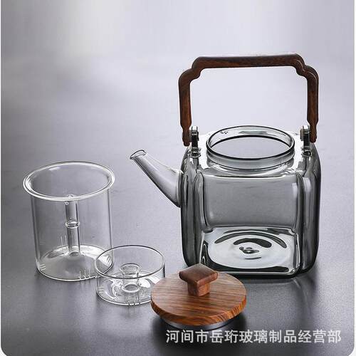 新玻款八方来财炉方形提梁壶煮茶壶耐高璃CVE温花茶壶电陶炉围煮