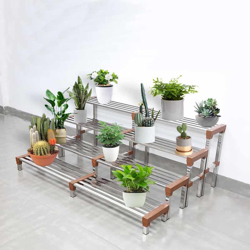 不锈钢阶花架子阶架梯式台阳多层单层花XBL客厅置物户外装饰花盆