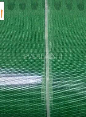 0U.6MM轻薄PVC绿色轻型输送带表面涂PVC胶中间透轻薄输送加明P导