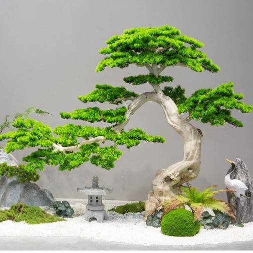 仿真迎客松假松树大型装饰树酒店禅意景观摆件玄关新中式绿植造景