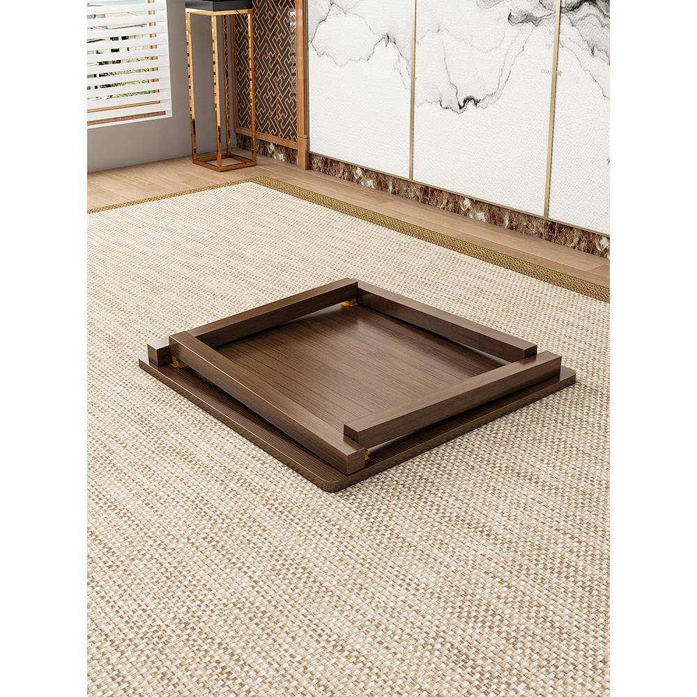 cs茶折形叠桌四方桌便携式餐DIT吃桌正方学习桌简易实木几阳台饭