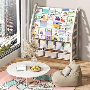 可移动柜儿落童书架置物架地家用简易书玩具收纳架宝阅读宝绘ZHS