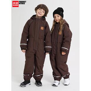 南恩nadn儿童备滑雪服套装 雪 连体滑雪服保暖APP防水男女n童滑雪装