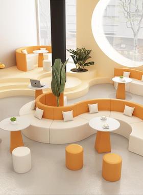 意S形圆S店创商场酒厅接待休闲洽谈异形沙发4幼儿953-921园圆形沙