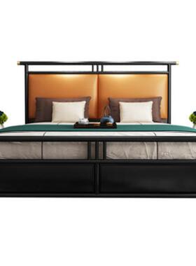 现代约卧新简中式实木床婚床标准间主床宾馆床LUD民宿样板间家具