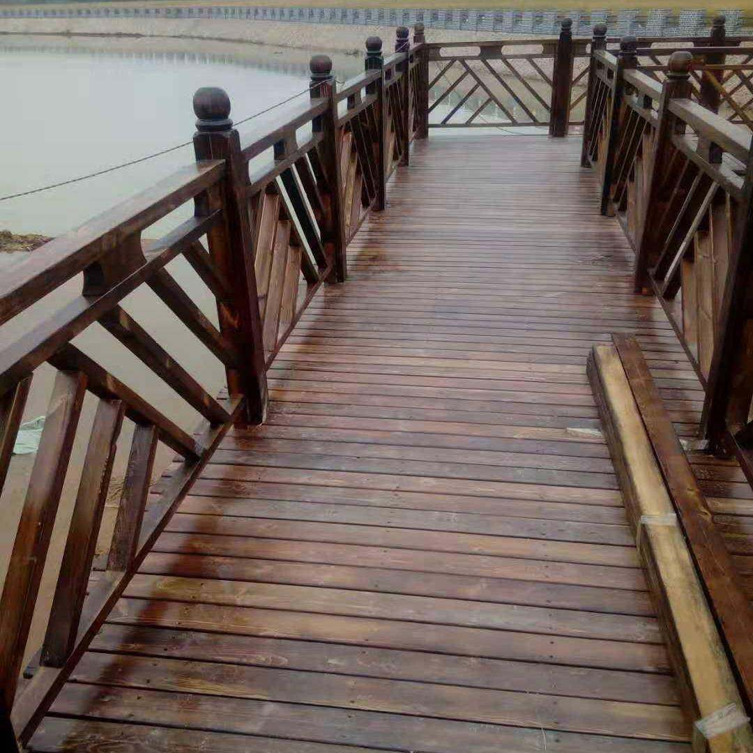 观栈道木桥工程林OHG栈景道走廊扶手户仿木园扶手外防腐木栈道