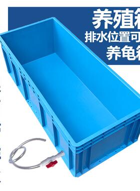 加龟厚带排水养殖水族箱鱼缸大型箱子长方BTZ箱形塑料箱宠物用箱