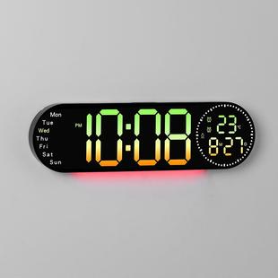 新品数挂钟多功能时客厅钟表大屏LED字6RG钟B变色时钟666666R6R