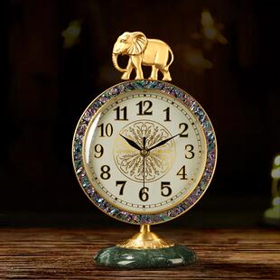 大象座钟台表摆件客厅家用台钟贝简式约IRS现壳代静音桌钟面时钟