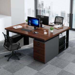 办桌人员工位带锁电脑公桌室简约现代办公桌005椅组合书桌子工作