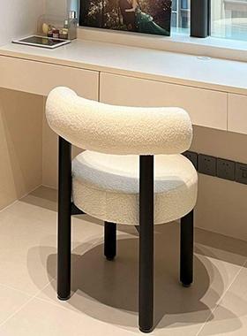 化椅女生奶油风室现代梳41260妆红台椅子餐椅网小卧胖椅主卧妆美
