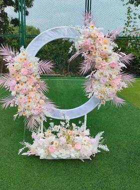 新款婚道具圆环双杆圆拱架门子GZX礼单杆拱门圆弧形庆婚装饰花门