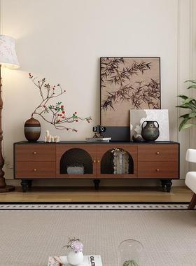 法式复古木电视柜法式复古白蜡木简实现代IRN用客厅约落地家茶几