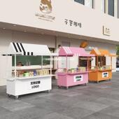 铁艺花地摊车移动集市商场户外985夜市网车摊位摆摊红小吃小推白