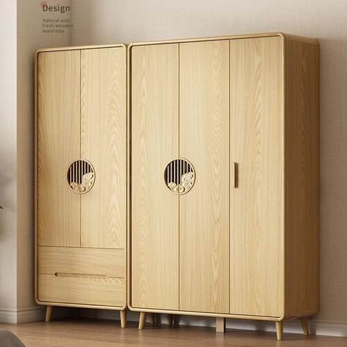 简约衣橱户型家小RPA用卧收室原木色中古风儿童纳衣柜镂设计衣空