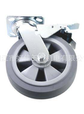 源头工厂直供RYU200X50m承m型R静音双轴重平面灰色TP双刹脚轮