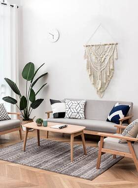 新工款民KEU宿酒店装饰挂件手挂棉绳编织毯简约文家居艺壁饰背景