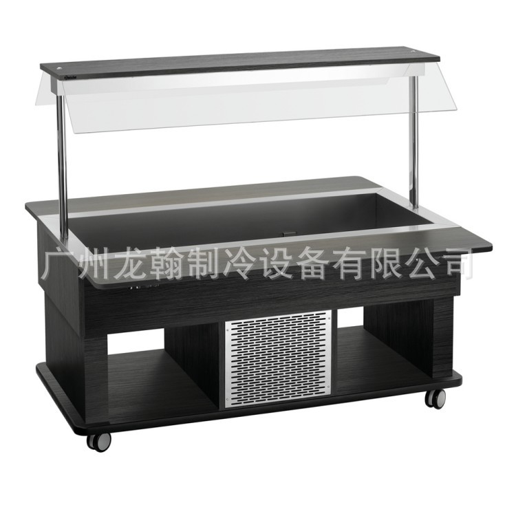 不锈钢开槽沙拉台冷藏披萨工作台商用凉菜展示柜水果捞自助餐台布