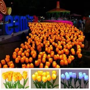 郁金香地插灯LED玫瑰花草坪花园装 饰 饰灯灯麦穗水稻插地灯节庆装
