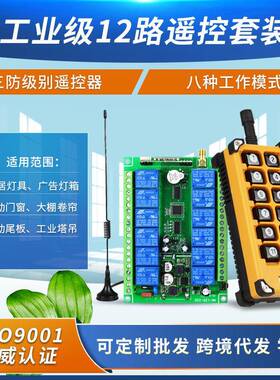 300m工业级DC12~48VAC380V12通道无线控制器桥式起重机系统接收