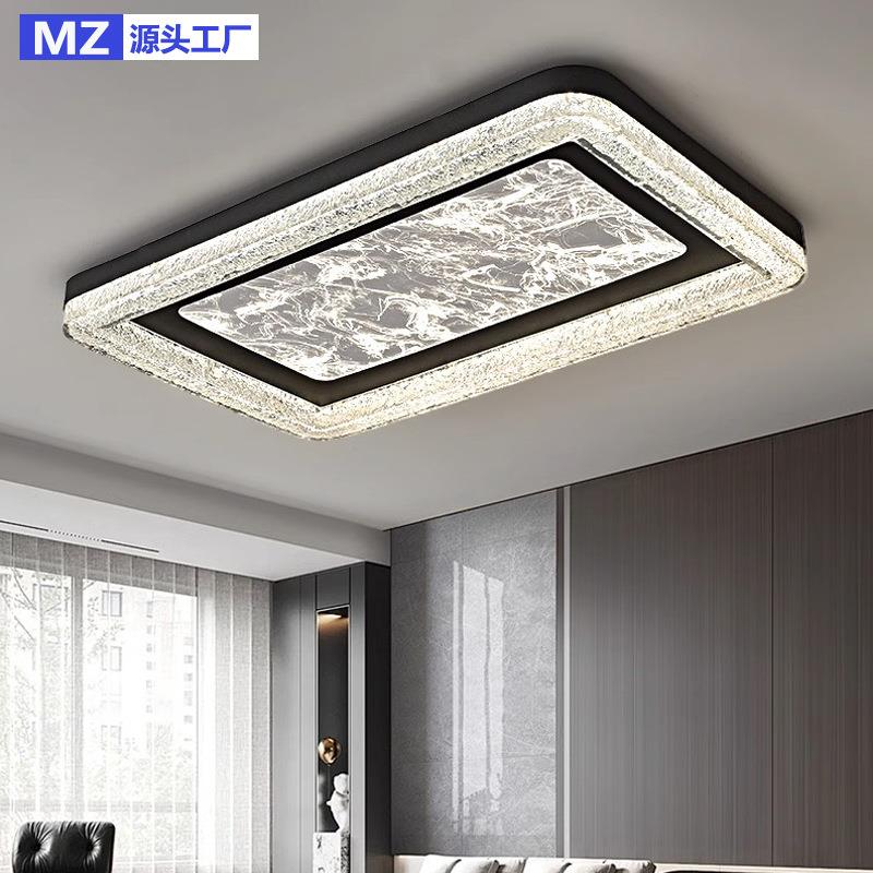 客厅灯轻奢高级感意式极简高档客厅主灯长方形吸顶灯广东中山灯具