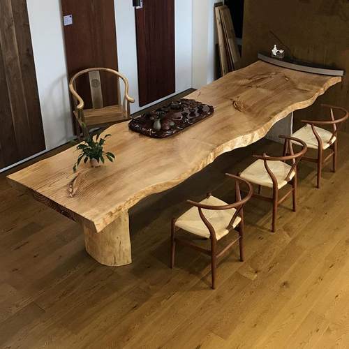 实木大板茶桌原木不规则长条桌办公会议桌电脑桌家用客厅泡茶桌子