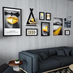 实木_D911_24寸大框北欧实木照片墙组合相框可换相片客厅 饰画 装