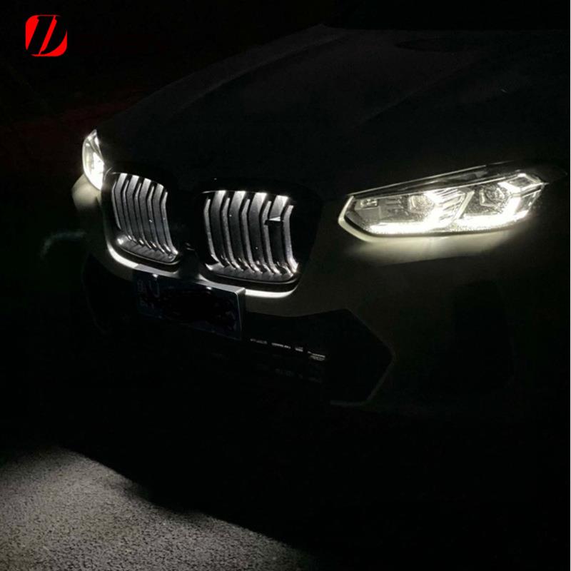 适用宝马新X5X6X7X3X45系G30G05发光中网改装LED亮黑中网