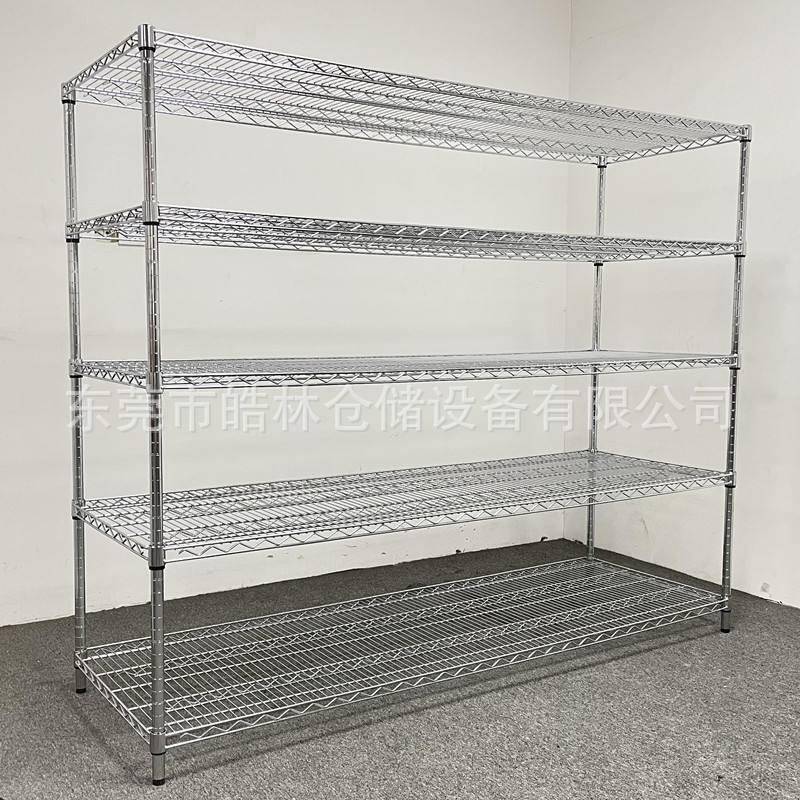 仓库不锈钢货架线网移动置物架镀铬展示架防静电物料架价格实惠