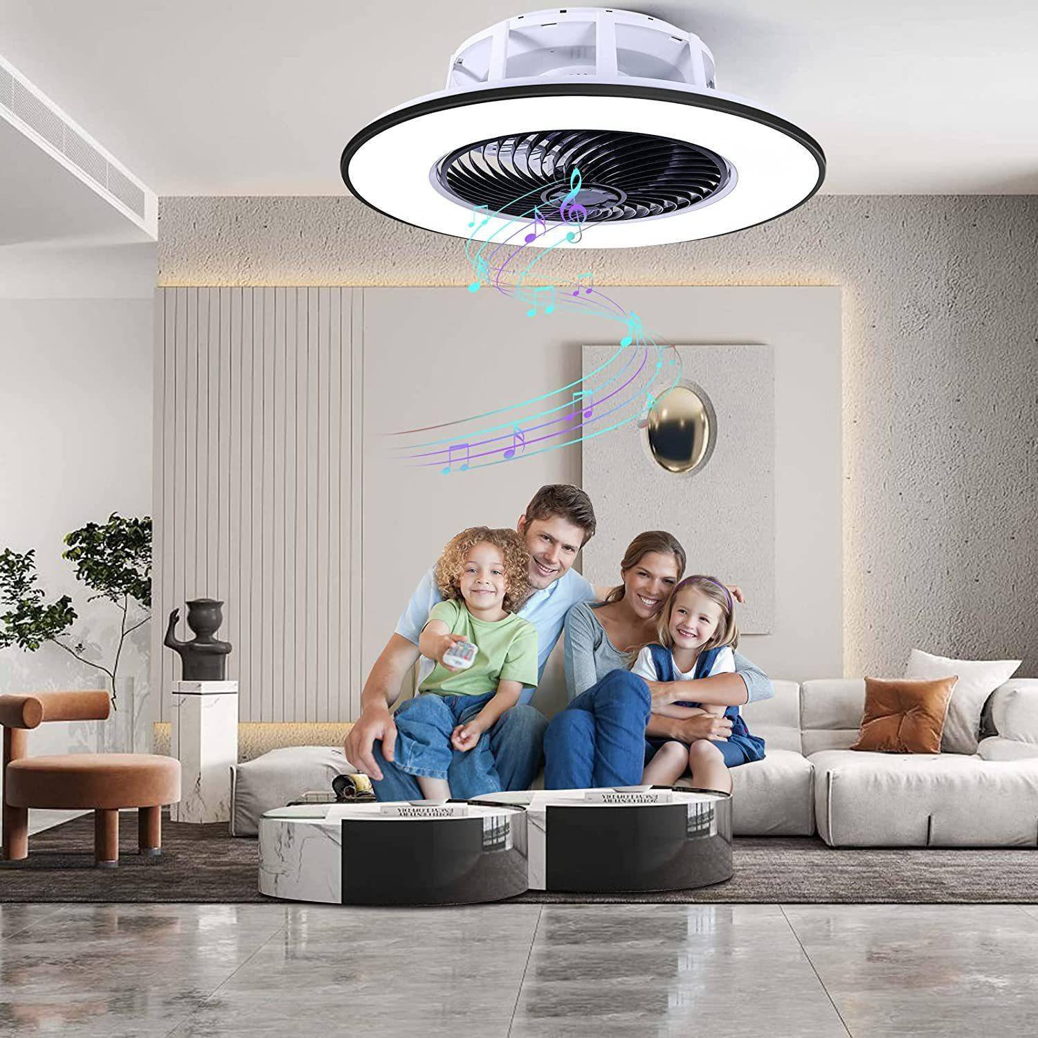 新款RGB吸顶风扇灯卧室北欧吊扇灯家用餐厅电扇灯一体风扇吊灯