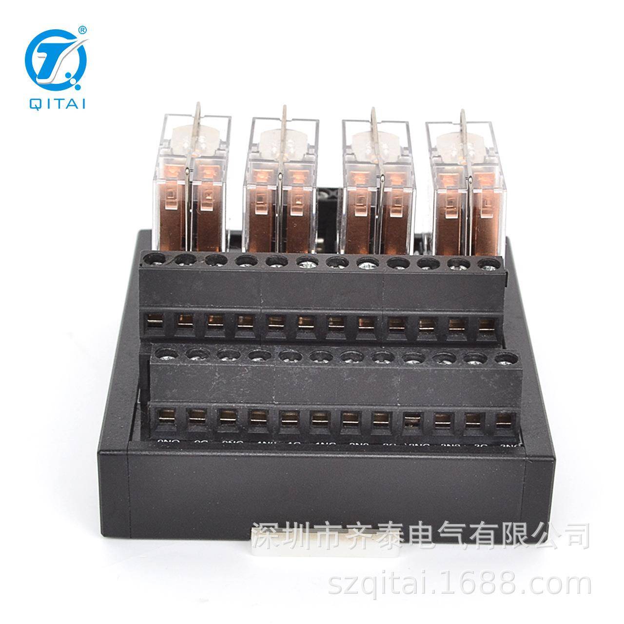 QMY433-P4位继电器模组PLC输出控制2常开闭PNP弹簧通用型继电器
