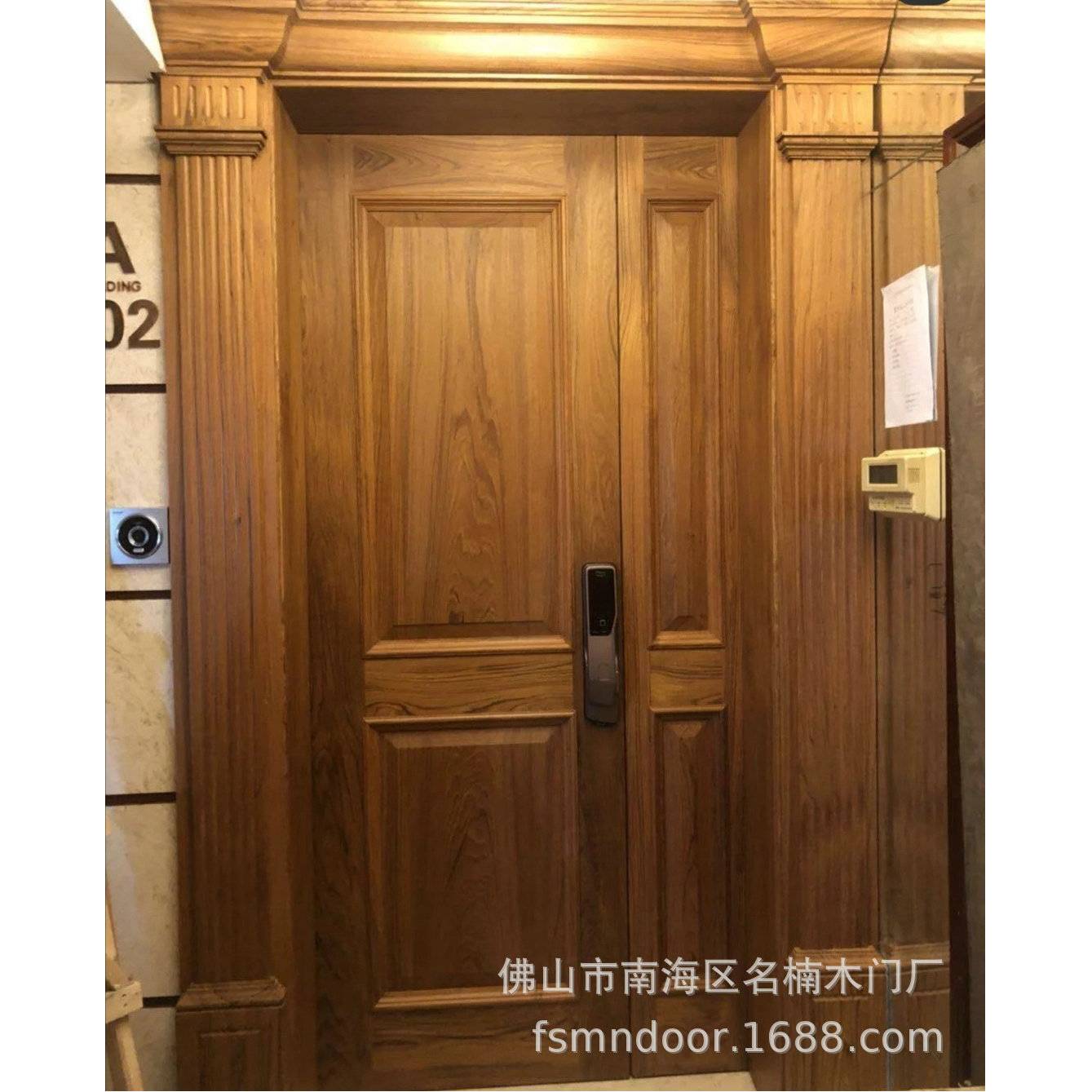 酒店室内进户平开大门豪华别墅原木大门原木入户大门木门