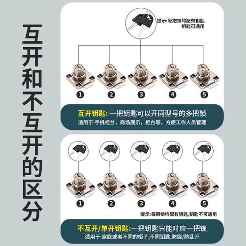 办锁公锁桌抽屉柜柜子锁门锁NJC家用衣柜老式家具锁床头书柜柜锁