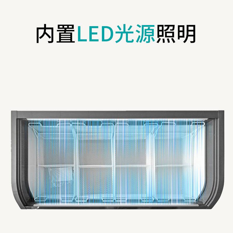 商店大容量超市冷冻冷藏展示柜商用组合圆弧玻璃柜卧式冷柜雪糕
