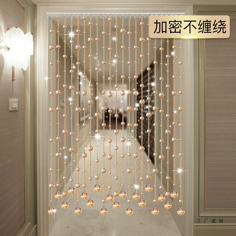 水晶珠帘门帘隔断客厅玄关过道装饰屏风卫生间卧室风水帘免打孔