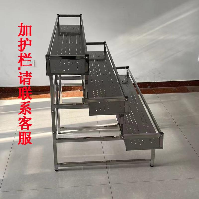 0A式304不锈钢花架阶梯置物外架台户落地式多1-109830层庭院白钢