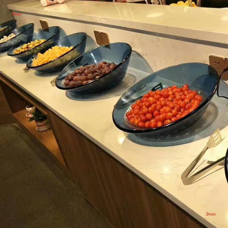 玻璃酒店餐自助餐早厅器皿沙凉菜水果盘展盘斜口碗拉QYV盘商用示