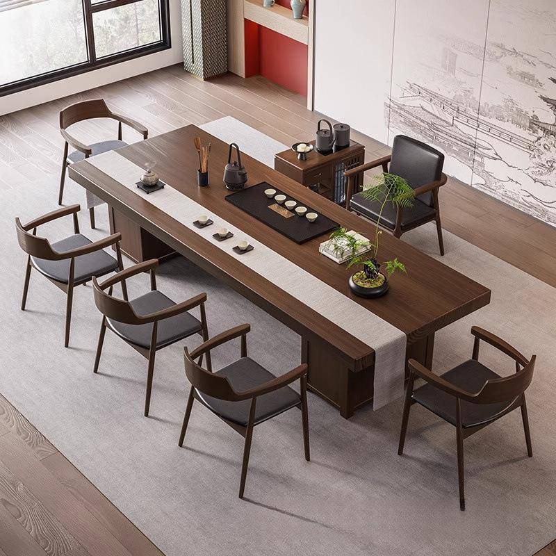 茶桌办公室用CKP几茶现家简约实木大板泡茶台客厅茶桌椅代组合