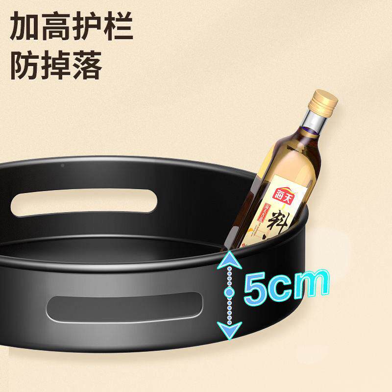 厨ITN置物架双层旋转调料架面收纳整盒桌调料理盒一体多房格收纳