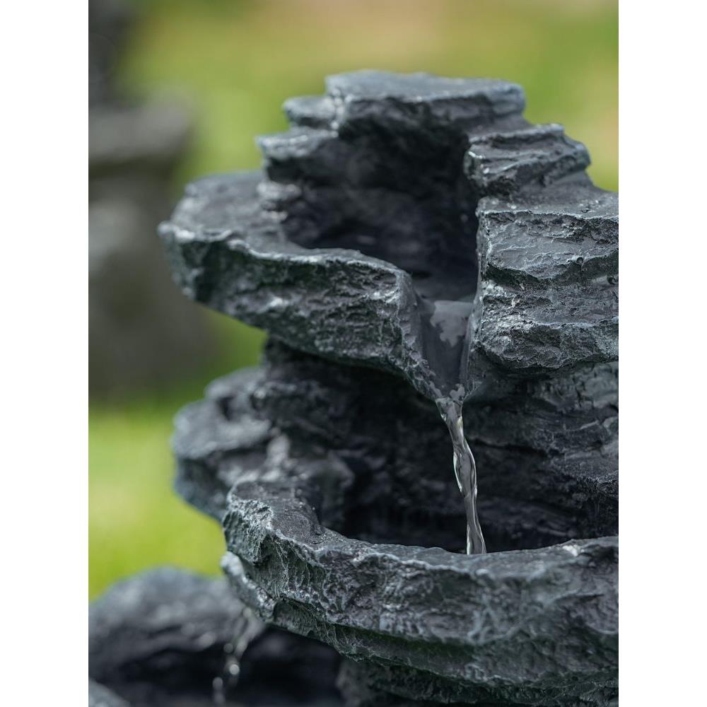流?太阳能循环水造景花院树脂石头假山公司鱼庭缸不园插电DRB瀑布