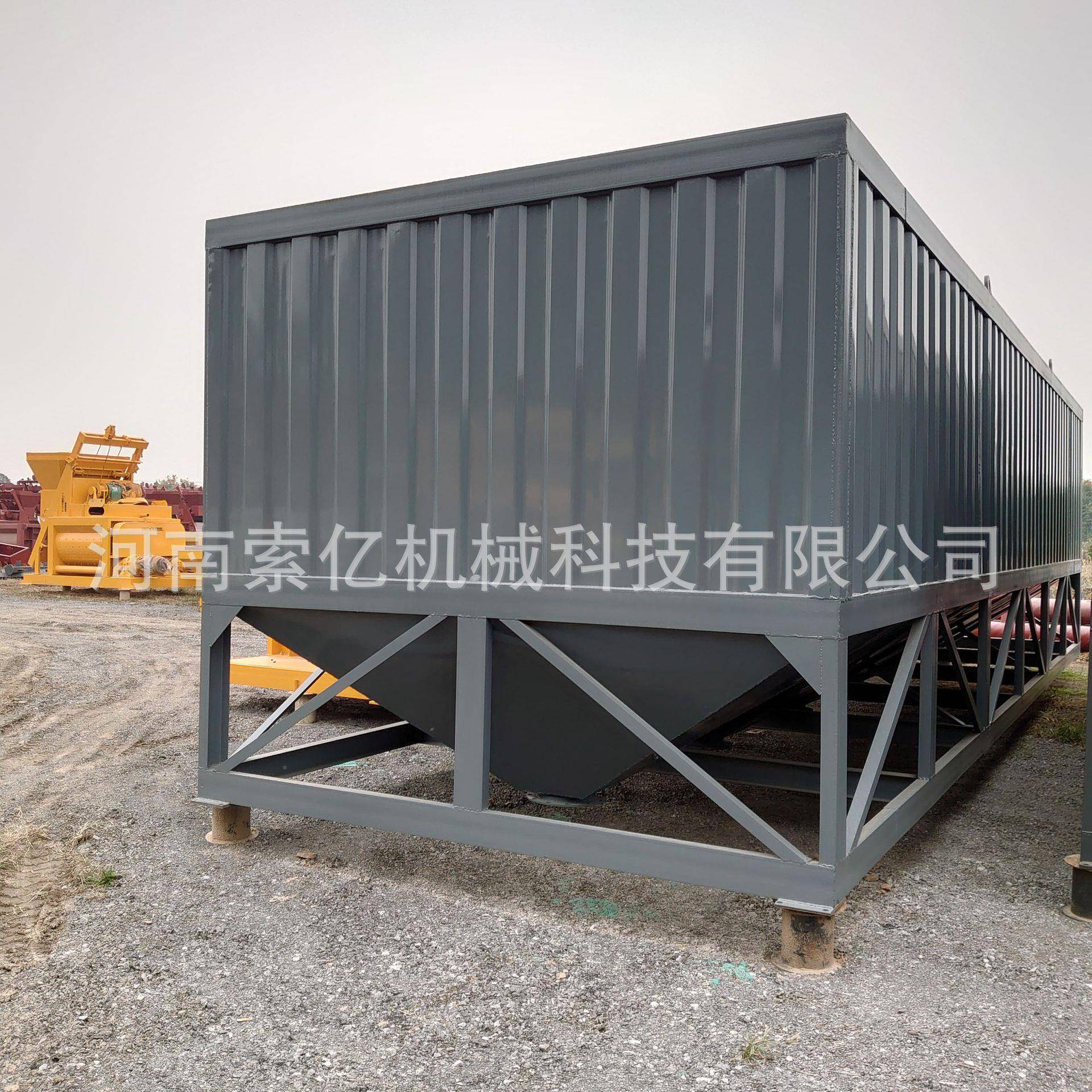 小型搅拌站卧式水泥12536仓免地基储方箱式动水罐移型粉煤灰泥存