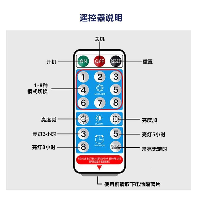 贝LED太阳能皮工线灯4串20无品牌/米200灯暖色2V带遥控