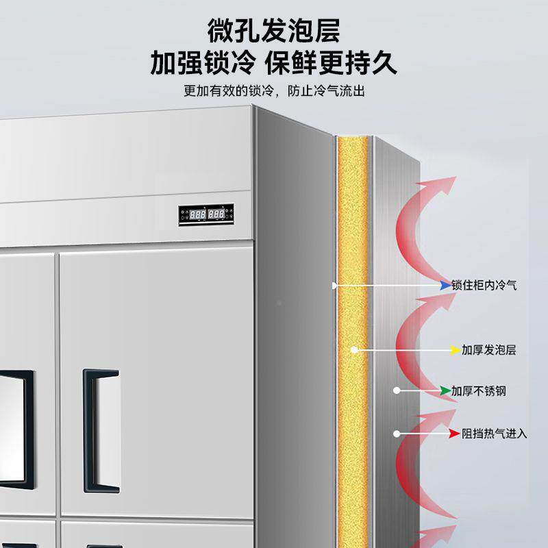 四门商大容量门厨房冰363箱不锈钢冷用藏冷双温家用四冻开冰箱