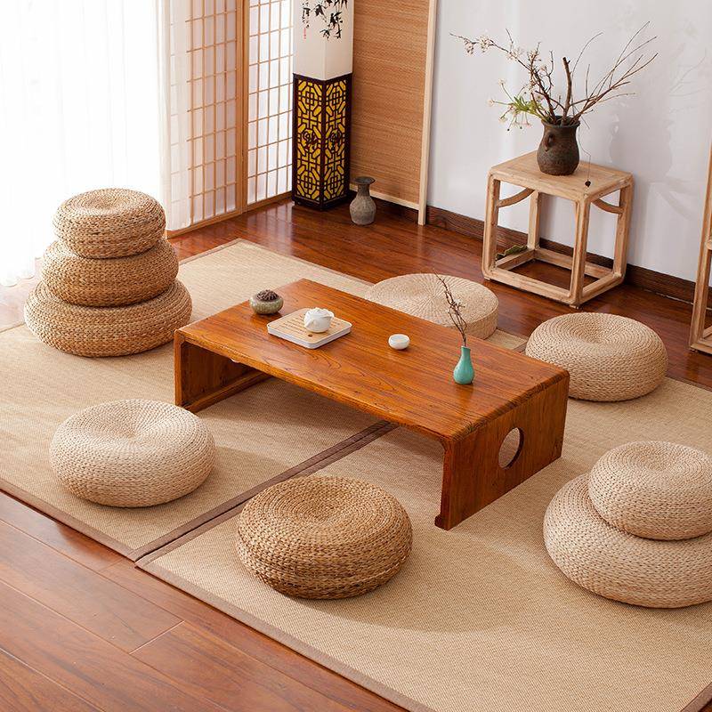 草编蒲团榻榻米坐垫地上日厚编家用圆垫形打式坐ltao1011禅修垫草